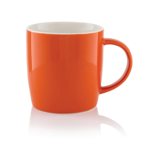 Orange White Two Tone New Bone China Mugs